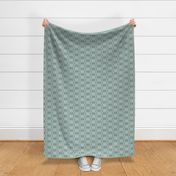 Modern Celadon Sage Green Taupe Brown and Ivory White Geometric Trellis