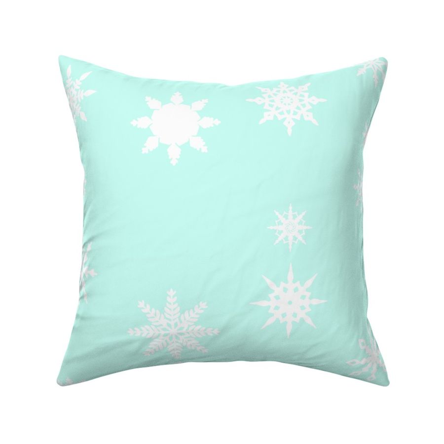 Snowflakes bright aqua 