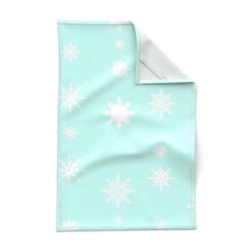 Snowflakes bright aqua 