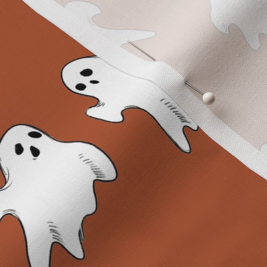 Chatty Ghosts White on Copper Orange