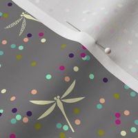 Dragonfly Dots - Grey