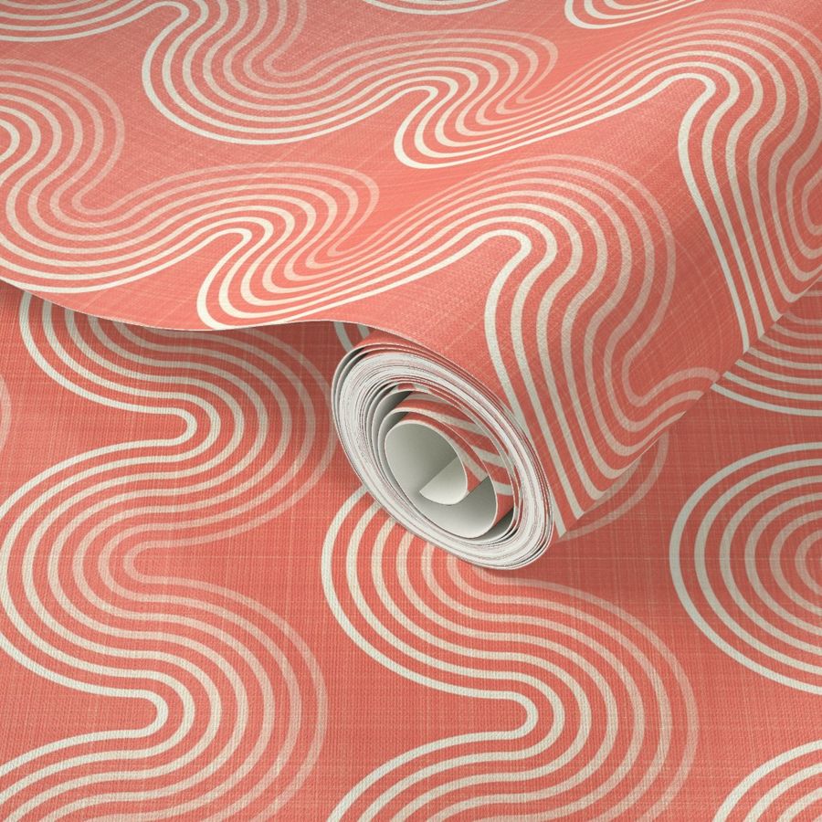 Ribbons - Medium / Textured - Coral