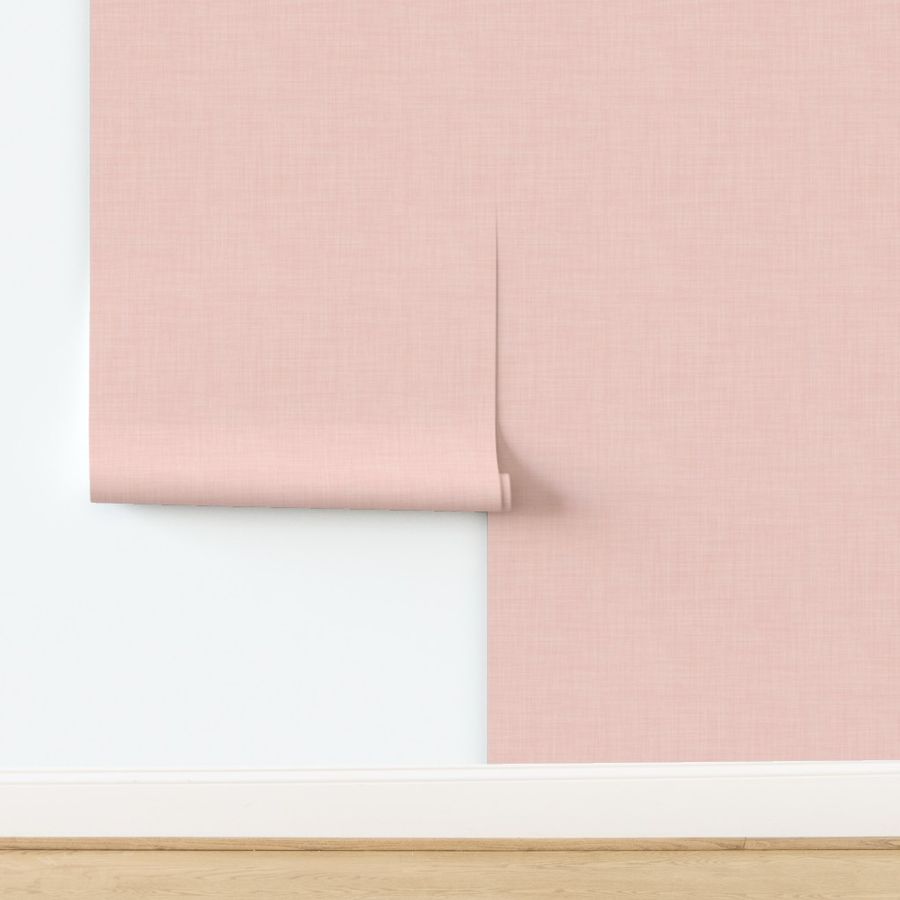 Faux Linen Pink Solid - Light Pink Linen Texture - Rose Solid - Baby Girl Pink