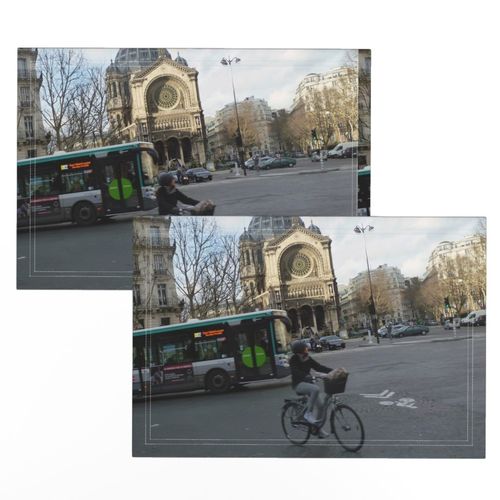 Cyclist and bus at St. Augustine, Paris