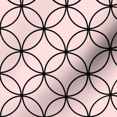 starburst circles lattice two color peach black 3 three inch geometric grid