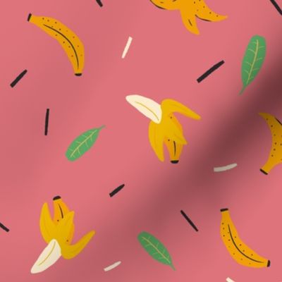 Cute bananas - marigold green pink - small