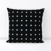 Solid Circle Dots Pattern MSGCDP001 Medium Scale - Ashen Blue Color BT001 on Black Color ND000 Minimalist Simplicity