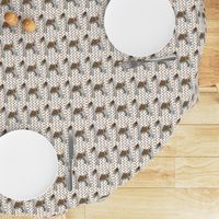 Wire Fox Terrier andPaw Prints fabric