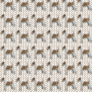 Wire Fox Terrier andPaw Prints fabric