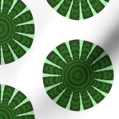 Green tiger circles on white / medium