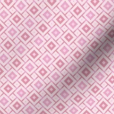 Geometric Dusky Rose Colorful Diamond Checkerboard