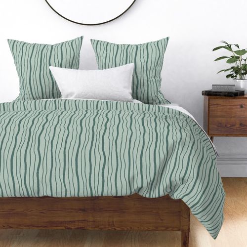 Wavy Stripes - Teal Green - Large Version