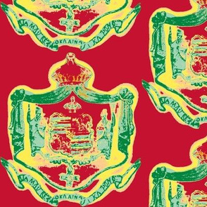 Hawaiian shield crest Warhol-rasta