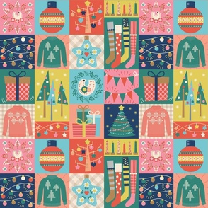 Winter Holiday Patchwork-Christmas - Small