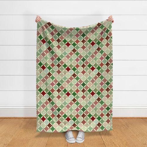 Cathedral Windows cut and sew Christmas Quilt