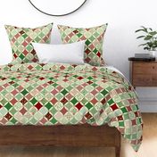 Cathedral Windows cut and sew Christmas Quilt