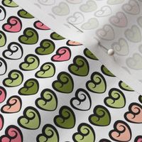 Watermelon Green and Pink Valentines Day Hearts Art