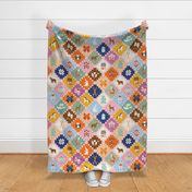 Cozy Season Cheater Quilt Pattern – Retro Colors & Festive Motifs - large scale