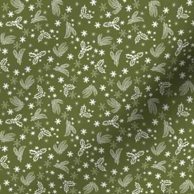 Twigs and Straw Stars Forest Green Small