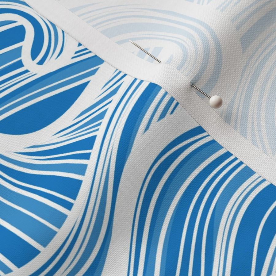 32 Caribbean Sea- Ocean Waves- California Summer- Hawaii Surf- Blue- Bluebell- White Waves Wallpaper- Coastal Gradma- Medium