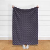 Bohemian block printed fly on the wall stripe in eggplant purple for a perfect picnic.