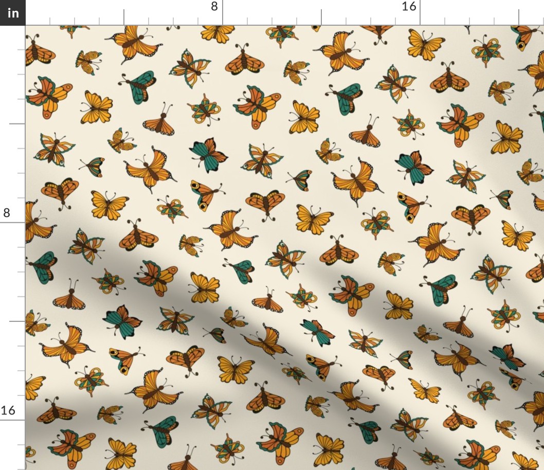 Retro Butterfly Seamless Surface Pattern in Neutral