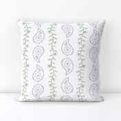 Pretty paisley - French Country Stripe - Soft lilac and green