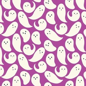 bright halloween - ghosts on purple