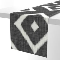 (large) minimalist ikat handwoven linen textured black and white b&w