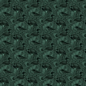 Loon birds dark green (XS VERY SMALL)