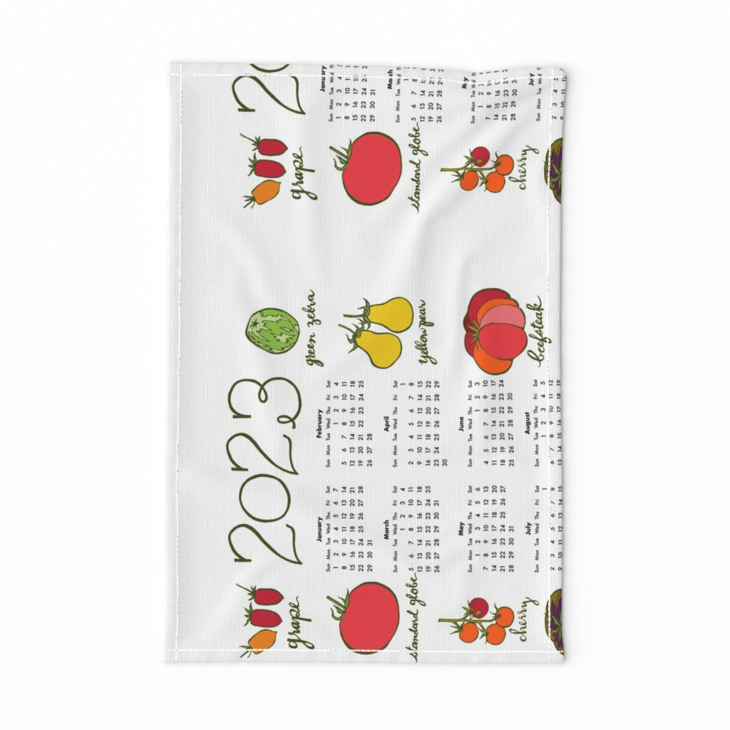 2023 tea towel calendar - tomato varieties 