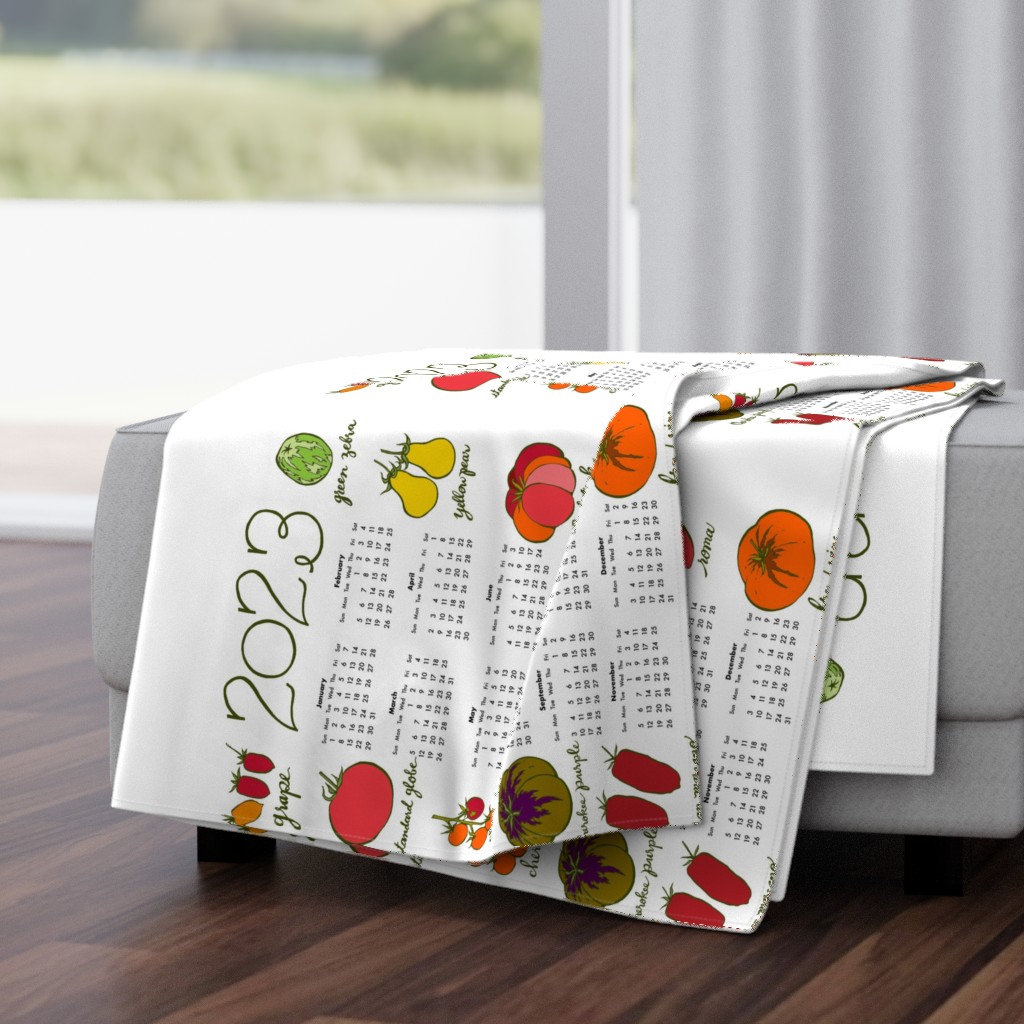 2023 tea towel calendar - tomato varieties 