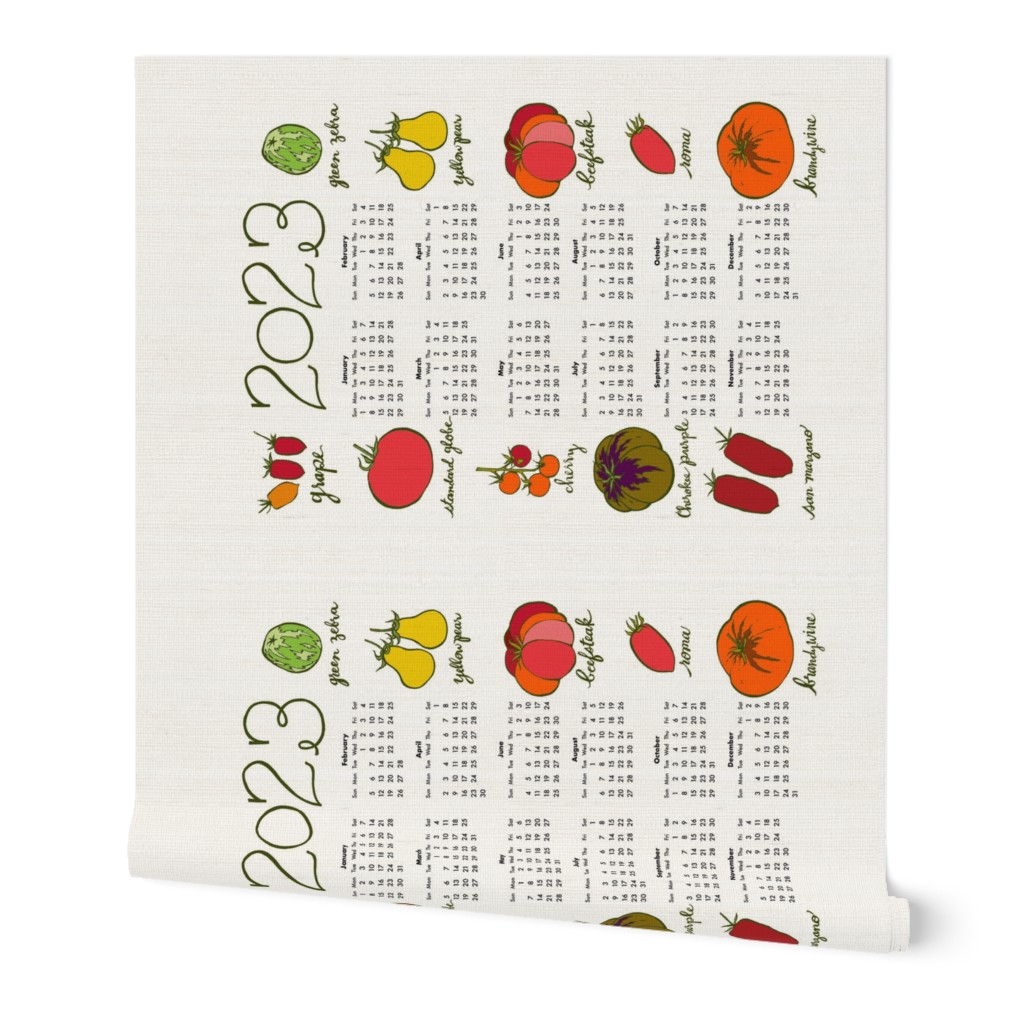 2023 tea towel calendar - tomato varieties 