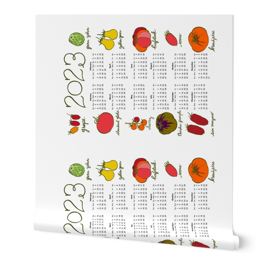 2023 tea towel calendar - tomato varieties 