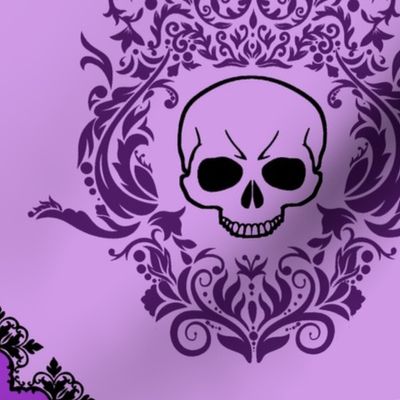 Monochromatic Sheild Skull DamaskPurple2.