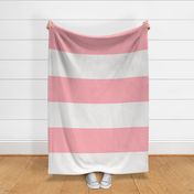 Horizontal even 12" stripes in blush pink and beige