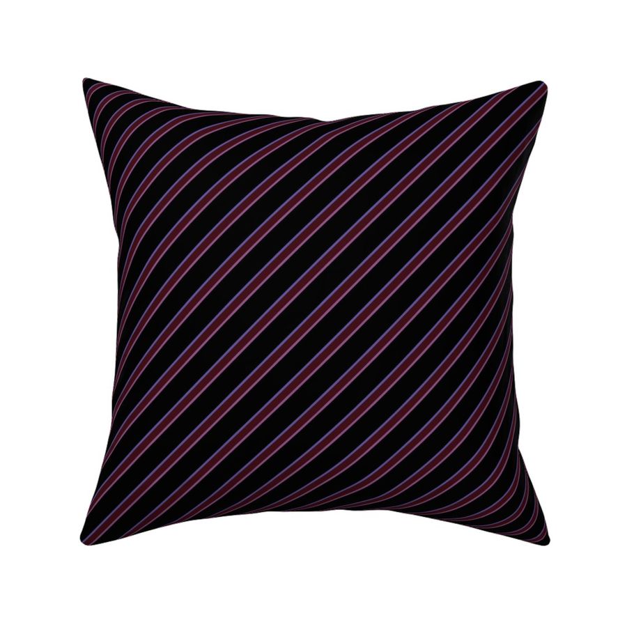 Dark Colors Diagonal Stripes - Black & Maroon