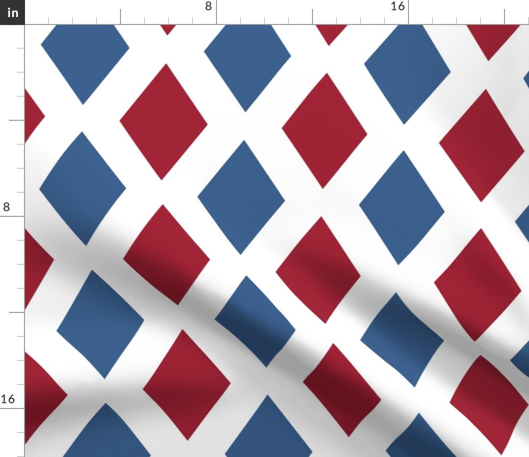 diamond lattice solid – barn red and blue