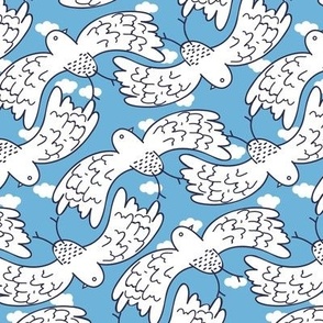 pigeon flock baby blue