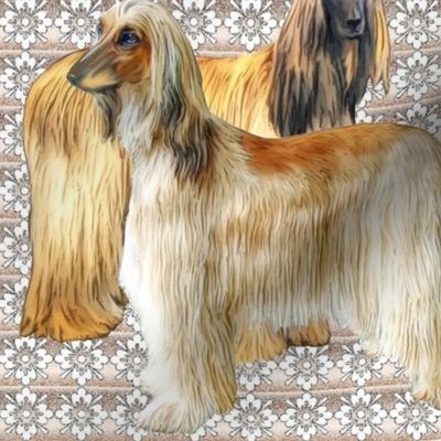 Afghan Hounds Fabric