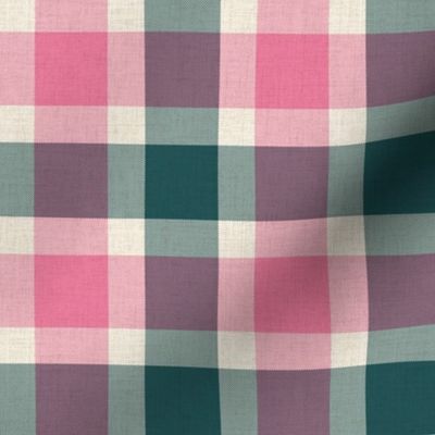 Emmie Mae Plaid Pink Marine green