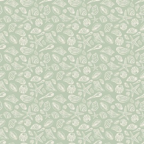 Scattered Seashells Celadon | Med