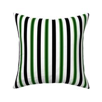 Thick Vertical Stripes - Green Black White