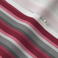 Thick Vertical Stripes - Grays Dark Red & Pink