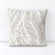 organic leaf - neutral VII on white - delicate abstract botanical texture