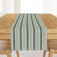 Small - grainy ticking stripes with linen texture - pine & beige & sage