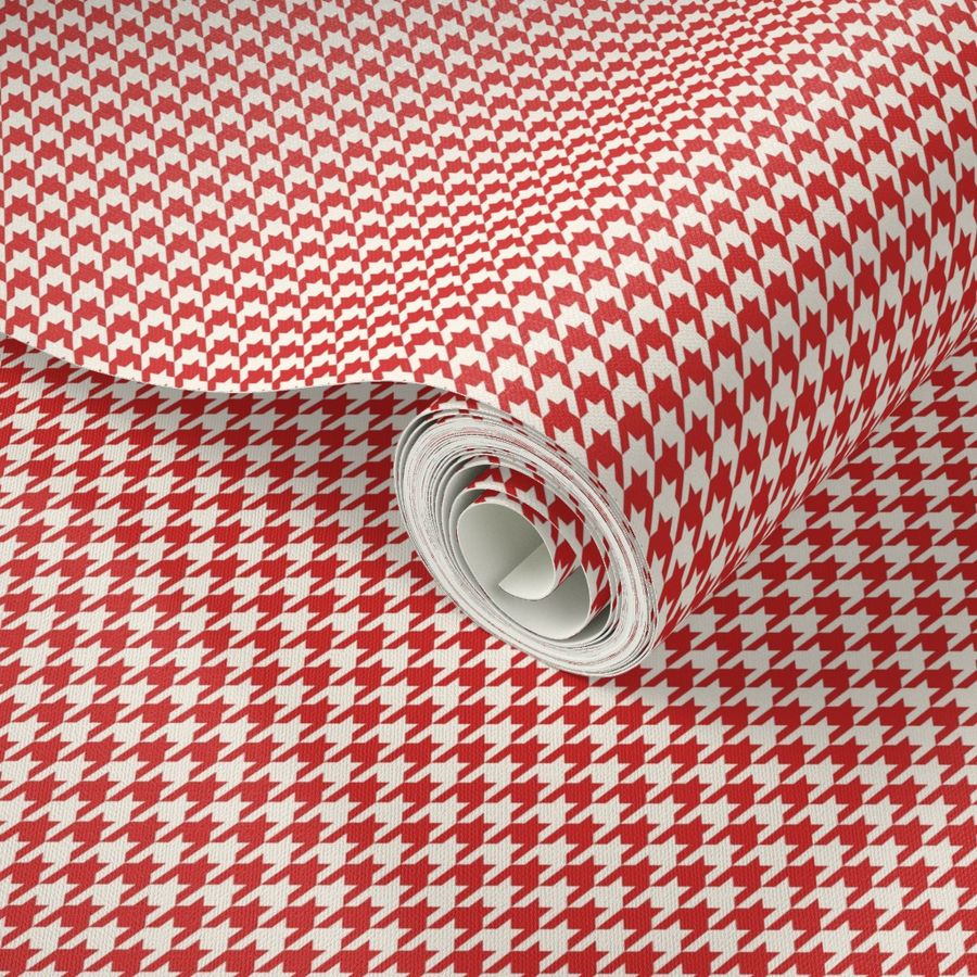 Houndstooth - Retro Christmas Red