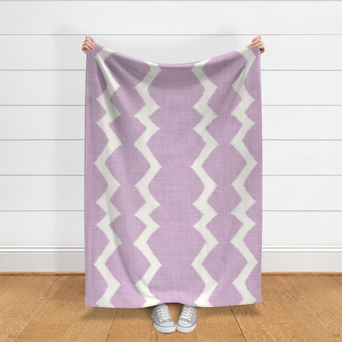 (large) vertical zig zag ikat linen textured lilac lavender violet pastel