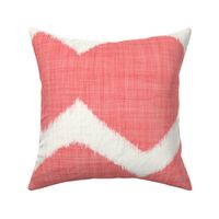 (large) horizontal zig zag ikat linen textured pink peach coral