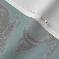 Toile Pigeons in Duck Egg Blue